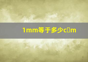 1mm等于多少c m